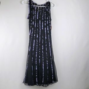 Womens size 10 sleeveless Dressbarn dress nwt black with lilac accents.